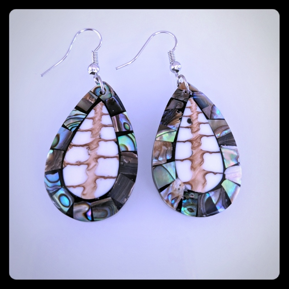 Albalone Teardrop Earrings